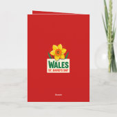 Wales St Davids Day Daffodil Design カード (裏面)