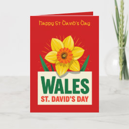 Wales St Davids Day Daffodil Design カード