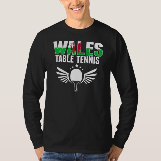 Wales Table Tennis Support Welsh Ping Pong Team Tシャツ (正面)