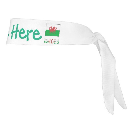 Wales Welsh Flag Green Personalized Name  タイヘッドバンド (回転90)