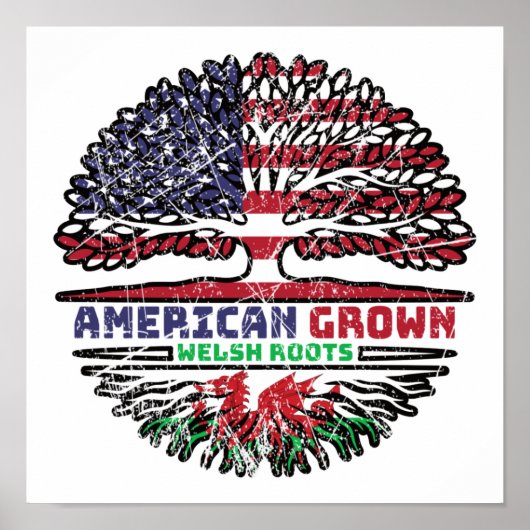 Wales Welsh US American USA United States Tree ポスター (正面)