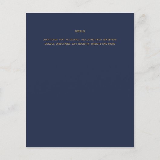 WALIMAバジェットネイビーブルー金ゴールドバイリンガル結婚ズ (裏面)