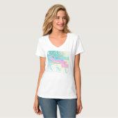 WALKプ走スプ絵を描ス・ピ走ンクとブルーの靴 Tシャツ (正面フル)