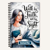 Walk パーソナライズされた By Faith Christian Women Journal ノートブック (正面)