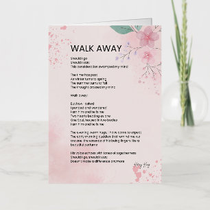 Walk Away - 勇気を与える詩 ポスター 箔グリーティングカード