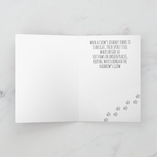 WALK BESIDE US Chow sympathy カード (内部)