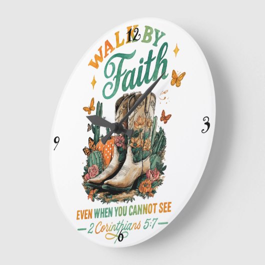Walk By Faith....  ラージ壁時計 (傾斜)