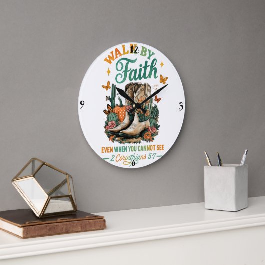Walk By Faith....  ラージ壁時計 (オフィス)