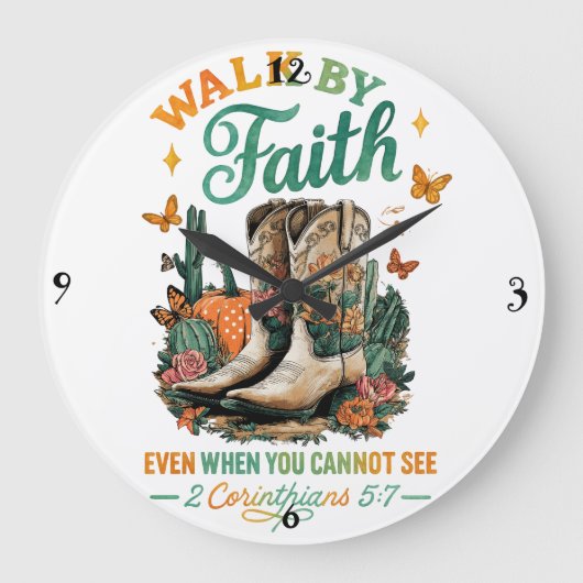 Walk By Faith.... ラージ壁時計 (正面)