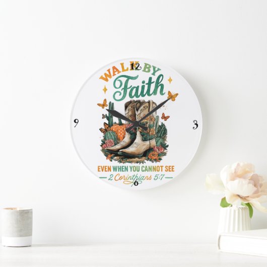 Walk By Faith....  ラージ壁時計 (ホーム)