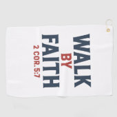 Walk by Faith 2 Cor 5:7  ゴルフタオル (横)