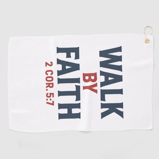 Walk by Faith 2 Cor 5:7  ゴルフタオル (横)