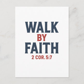 Walk by Faith 2 Cor 5:7 Bible Verse Postcard ポストカード