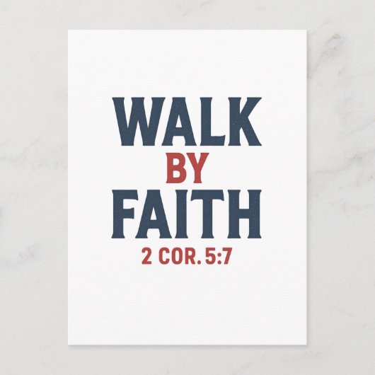 Walk by Faith 2 Cor 5:7 Bible Verse Postcard ポストカード (正面)
