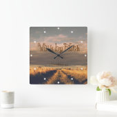 Walk by Faith Bible Verse聖なる書物、 経典 スクエア壁時計 (ホーム)