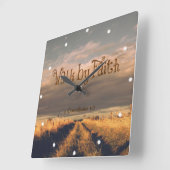 Walk by Faith Bible Verse聖なる書物、 経典 スクエア壁時計 (傾斜)