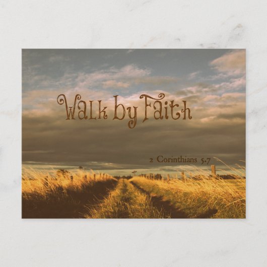 Walk by Faith Bible Verse聖なる書物、 経典 ポストカード (正面)