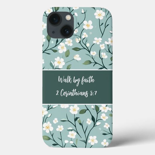 Walk by Faith Bible Verse Floral Case-Mate iPhoneケース (裏面)