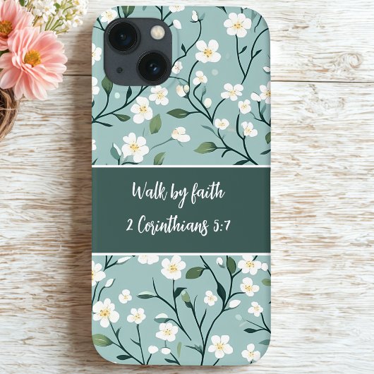 Walk by Faith Bible Verse Floral Case-Mate iPhoneケース
