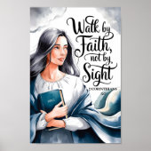 Walk By Faith - Christian Wall Art for Women ポスター (正面)
