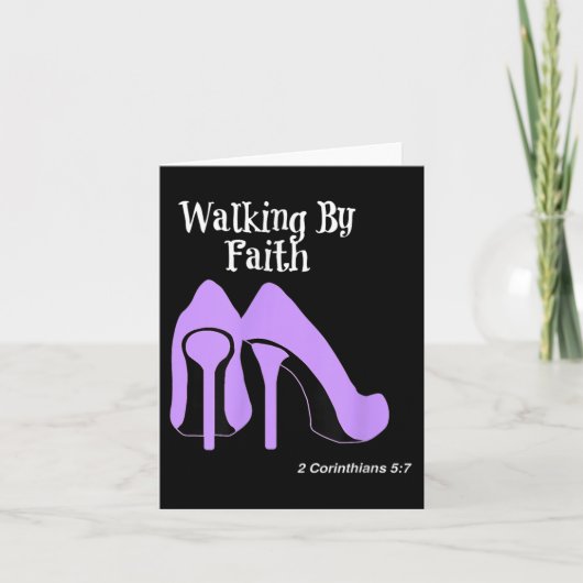 Walk By Faith Graphic Christian Design With Purple カード (正面)