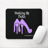 Walk By Faith Graphic Christian Design With Purple マウスパッド (マウス)