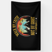 Walk By Faith Not By Sight Bible Verse Christian 横断幕 (縦)