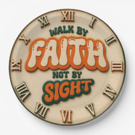 Walk by Faith Not by Sight Christian Bible Verse ペーパープレート