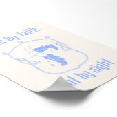 Walk by Faith Not by Sight Pastel Blue Cowboy Boot ポスター (角)