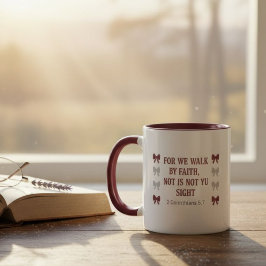 Walk by Faith Not by Sight Religious Two-Tone Mug マグカップ