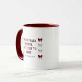 Walk by Faith Not by Sight Religious Two-Tone Mug マグカップ (正面左)