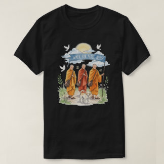 Walk for Peace Monks and Dog | Spiritual Zen Journ Tシャツ