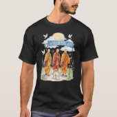 Walk for Peace Monks and Dog | Spiritual Zen Journ Tシャツ (正面)