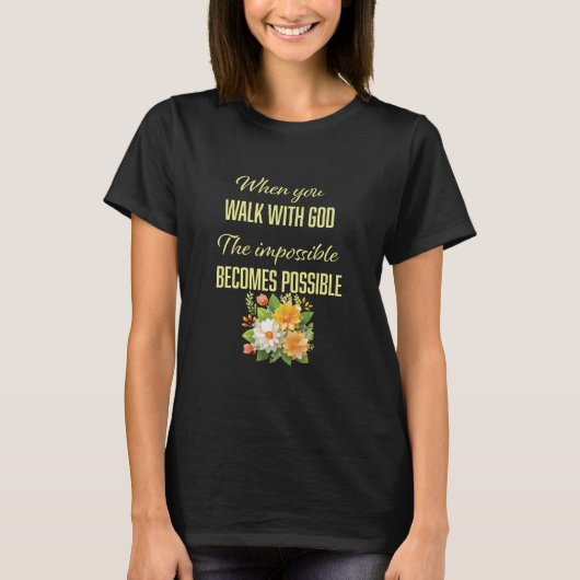 Walk With God - キリスト教 Tシャツ (正面)