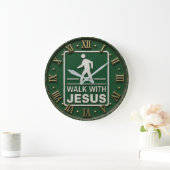 Walk with Jesus Christian ラージ壁時計 (ホーム)