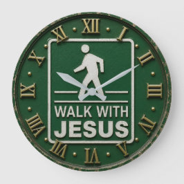 Walk with Jesus Christian ラージ壁時計