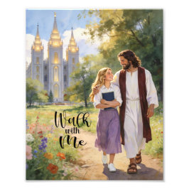 'Walk with Me' Christ and Girl Photo Print フォトプリント