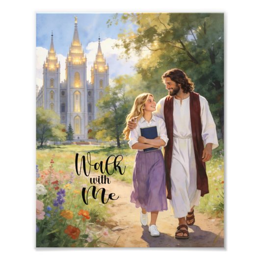 'Walk with Me' Christ and Girl Photo Print フォトプリント (正面)
