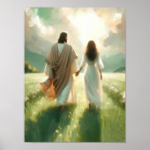 Walk With Me Jesus _ Christian Wall Art _ Jesus Wa ポスター (正面)