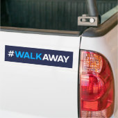 #WalkAwayバンパーステッカー(青の青か白い文字) バンパーステッカー (トラック上)