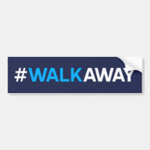 #WalkAwayバンパーステッカー(青の青か白い文字)