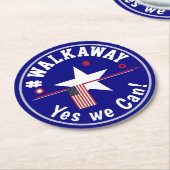 #walkawayyes ラウンドペーパーコースター (アングル)