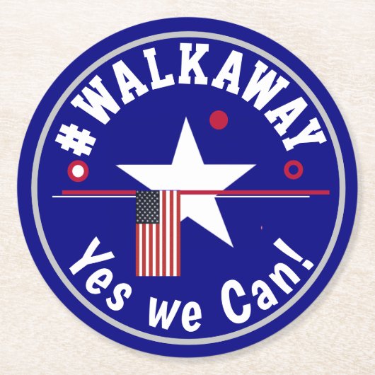 #walkawayyes ラウンドペーパーコースター (正面)