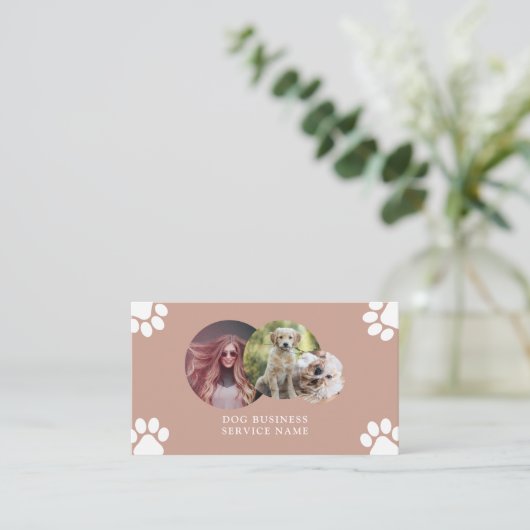 Walker Pet Sitting Business Custom Photo 名刺 (スタンド正面)