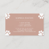 Walker Pet Sitting Business Custom Photo 名刺 (裏面)