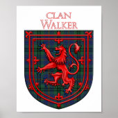 Walker Tartan Scottish Plaid Lion Rampant ポスター (正面)