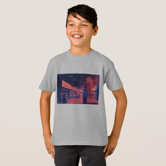 walking at night lofi style tシャツ (正面フル)