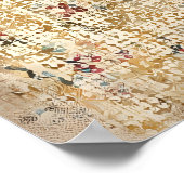 Walking Cat Illustration Poster Calm Cat Art Print ポスター (角)