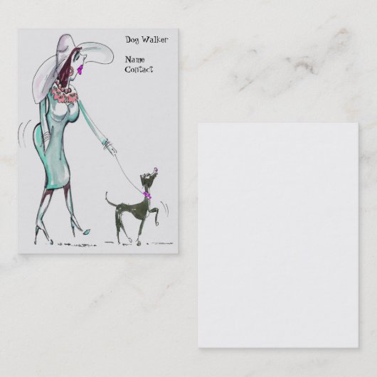 Walking Dog Jubby女性名刺 名刺 (正面/裏面)