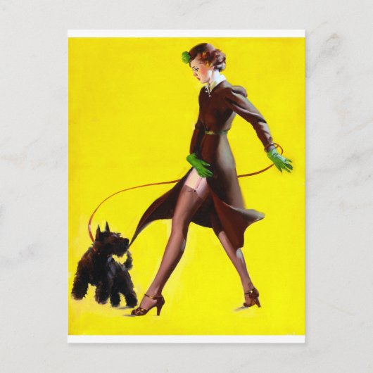 Walking Dog Pin Up ポストカード (正面)